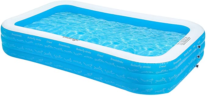 Biange Inflatable Swimming Pool, 120" X 72" X 22" Blow Up Pool, Inflatable Kiddie Pool, Adult Family Kids Pool for Backyard