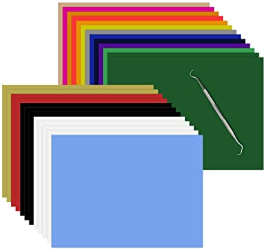 HTVRONT Heat Transfer Vinyl Bundle - 25 Pack 12"x10" Assorted Colors HTV Vinyl Sheets for T-Shirts - Iron on Vinyl Bundle with One Weeding Tool and Teflon Sheet