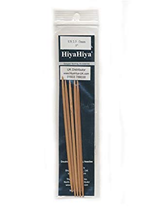 HiyaHiya 6-inch/ 15 cm x 4.5 mm Bamboo Double Pointed Needles, Set of 5