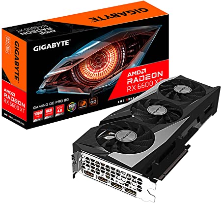 GIGABYTE Radeon RX 6600 XT Gaming OC PRO 8G Graphics Card, WINDFORCE 3X Cooling System, 8GB 128-bit GDDR6, GV-R66XTGAMINGOC PRO-8GD Video Card