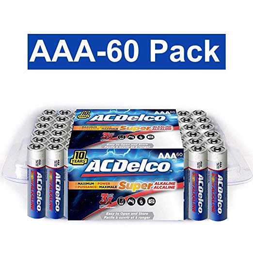 ACDelco Super Alkaline AAA Batteries, 60-Count