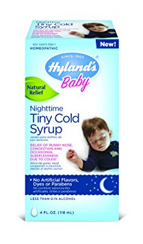Hyland's Baby Nighttime Cold Syrup, Natural Relief of Runny Nose, Congestion, and Sleeplessness, 4 Ounce