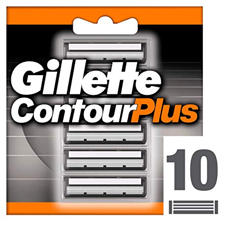 Gillette Contour Plus Cartridges Razor Blades, 10 Refills