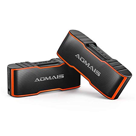 AOMAIS Sport II Mini Portable Bluetooth Speakers - 2 Packs Wireless Dual Stereo Pairing, HD Sound and Enhanced Bass, 15 Hours Playtime, IPX4 Water-Resistant Speakers for Travel, Beach, Shower