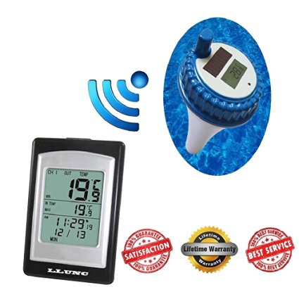 Wireless Pool Thermometer, LLUNC Floating Solar Thermometer For Pool, Spa, Bathtub, Fishpond.