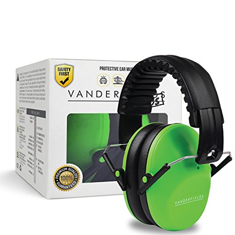 Vanderfields Earmuffs for Kids – Hearing Protection Muffs For Children Small Adults Women – Foldable Design Ear Defenders Protector with Adjustable Padded Headband for Optimal Noise Reduction
