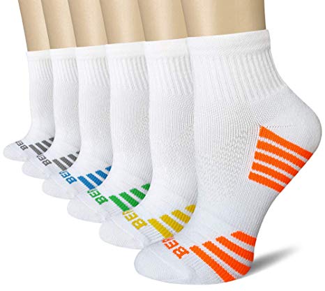 BERING Women's Athletic Compression Quarter Socks (6 Pairs)