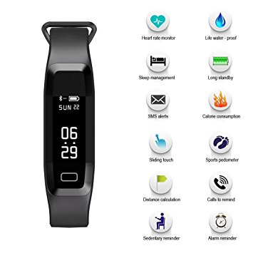 Fitness Tracker, B2Future Bluetooth 4.0 Fitness Tracker Watch, Blood Pressure Heart Rate Monitor Sleep Monitor Calorie Counter Pedometer Activity Tracker for Android and IOS Devices