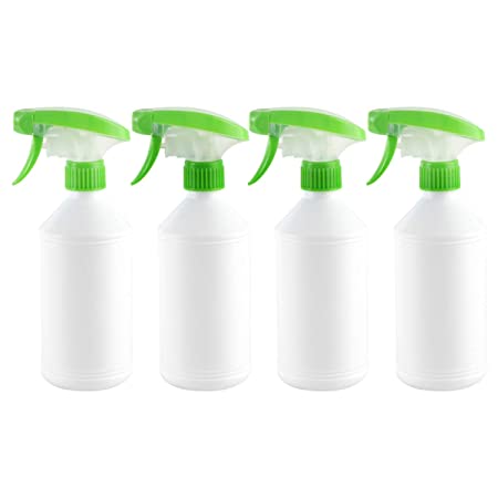 DOITOOL 4pcs Empty Spray Bottles Plastic Refillable Sprayer Containers for Liquid Cleaning Solution Gardening Trigger Water (Random Color)