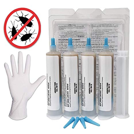 Roach Control Cockroach Gel Bait,Cockroach Killers,Cockroach Baits, Gel Bait Formulation,Insecticide Bait Gel 4-Syringes 1.06 Oz Each for Residential,Commercial and Closet Areas,Pest Control