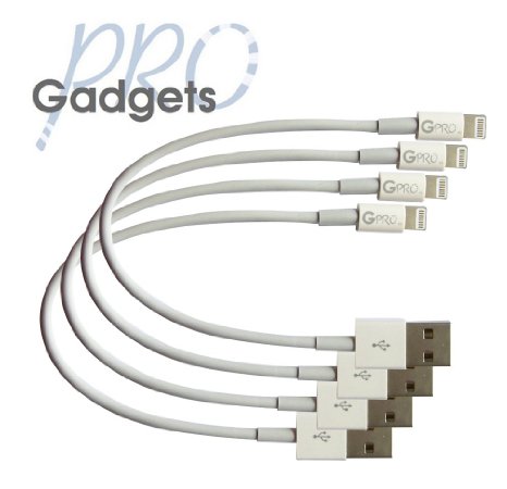 GadgetsPRO Lightning to USB Cable for all Apple Lightning devices, Short 0.2m/8.5in (4-pack)