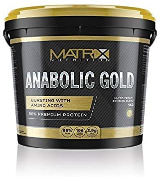 Matrix Nutrition Anabolic Gold 86% Protein Powder | Whey Protein Concentrate Complex | Low Sugar Lean Muscle Building Training Shake (Banana Fudge, 5KG)