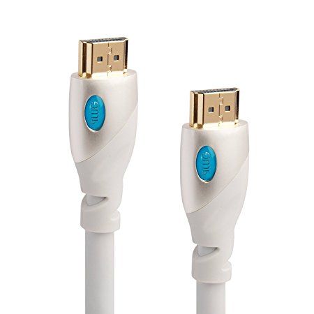 PlugLug HDMI Cable 6ft - HDMI 2.0 (4K) Ready - 26AWG - High Speed 18Gbps - Gold Plated Connectors - Ethernet, Audio Return - Video 4K 2160p, HD 1080p, 3D - Xbox PlayStation PS3 PS4 PC Apple TV - White