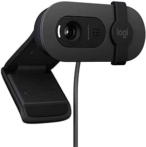 Logitech Brio 100 Full HD Webcam for Meeting and Streaming, Balancing Auto Lighting, Built-in Microphone, Privacy Cover, USB-A, for Microsoft Teams, Google Meet, Zoom - Graphite