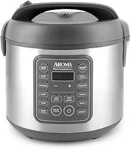 AROMA Housewares 20-Cup (Cooked) / 5Qt. Digital Rice & Grain Multicooker (ARC-5200SG), Gray