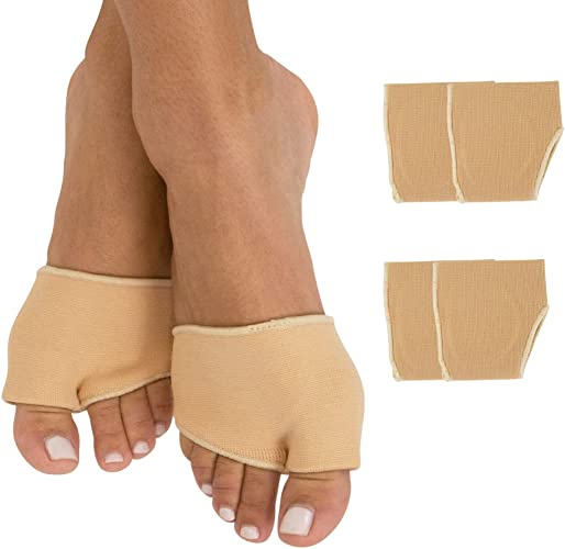 ViveSole Gel Metatarsal Sleeves - Forefoot Pad Support - Foot Cushions for Pain Relief, Arthritis, Calluses, Blisters and Neuroma - Anti Fatigue Compression Soft Padded Brace - for Men and Women