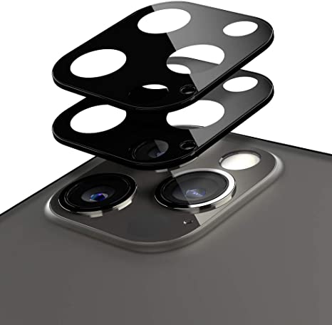 Caseology Lens Protector Compatible with iPhone 12 Pro Max Camera Lens Protector 2-Pack (2020) - Black