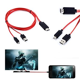 MHL 11 Pin micro USB to 1080P HDMI HDTV Cable Adapter Cord For Samsung Galaxy Tab, Galaxy Note 4 by Rienar