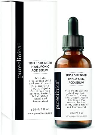 TRIPLE STRENGTH HYALURONIC ACID SERUM – 6% Strength Double Weight, easy absorb Hyaluronic acid with added Vitamins C & E, Resveratrol and CoQ10– 30ml / 1 fl oz SKU: HASER30