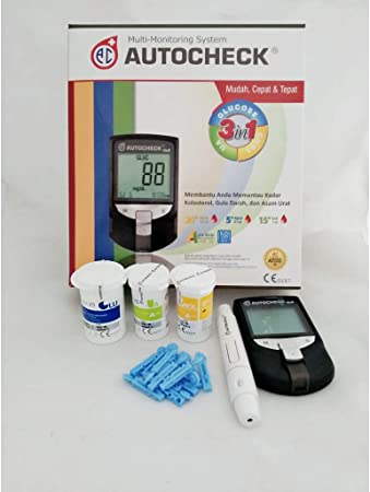3in1 Easytouch Glucose Cholesterol Uric Acid Monitor Test Strips Lancing Device Lancets and Carrying Case