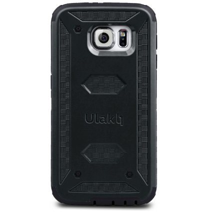 ULAK [KNOX ARMOR] Rugged Dual Layer Hybrid Protective Case for Samsung Galaxy S6 S VI(Black)