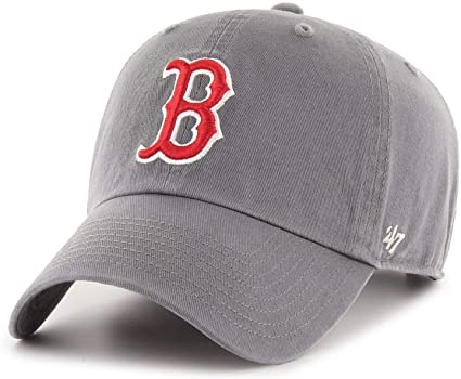 '47 Brand Boston Red Sox Clean Up Adjustable Hat - Dark Gray/Red, Unisex, Adult - MLB Baseball Cap