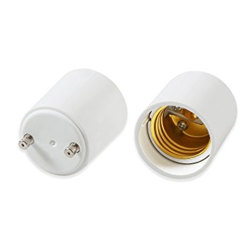 Electop GU24 to E26 E27 Socket Adapter Converter,GU24 Pin Base Convert to Medium E26/E27 Standard Screw Base(2 Pack)