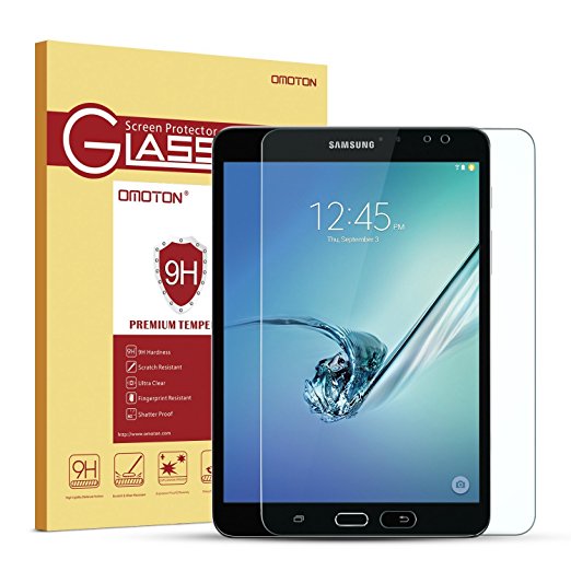 OMOTON Samsung Galaxy Tab S2 8.0 Glass Screen Protector, Tempered-Glass Protector with [9H Hardness] [Crystal Clear] [Scratch-Resistant] [No-Bubble Installation], For Wi-Fi Version SM-T710 ONLY