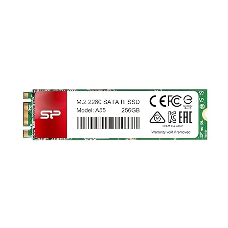 Silicon Power A55 256GB M.2 2280 SATA III SSD, 3D NAND with SLC Cache, Up to 560MB/s, Internal Solid State Drive for Desktop Laptop Computer