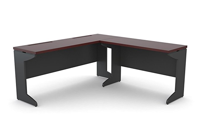 Altra Pursuit L-Shaped Desk Bundle, Cherry/Gray