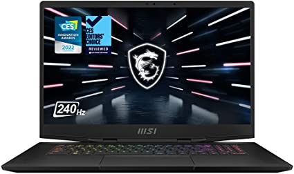 MSI Stealth GS77 17.3" QHD 240Hz Ultra Thin and Light Gaming Laptop Intel Core i9-12900H RTX3070TI 32GBDDR5 1TB NVMe SSD Win11PRO