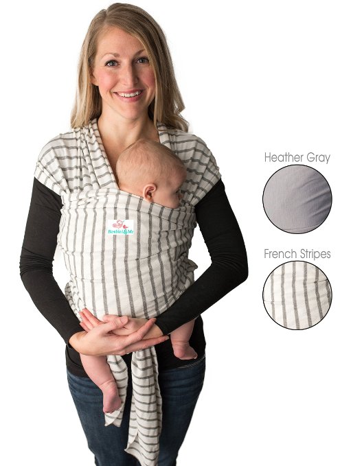 Baby Wrap Carrier, Stripes, Easy To Put On- Swaddle Blanket for Close Comfort - Adjustable Breastfeeding Cover - Lightweight Sling Baby Carrier for Infant - Soft, Comfortable & Breathable