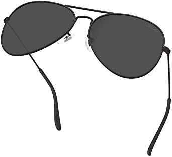 livho Classic Polarized Aviator Sunglasses UV Mirrored Lens Metal Retro Shades for Women Men