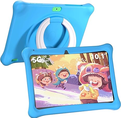 SGIN Android 12 Kids Tablet, 2GB RAM 64GB ROM Kids Tablets, 10 Inch Tablet with Case, Parental Control APP, Dual Camera, Educational Games, iWawa Pre Installed, WiFi, Bluetooth (Blue)