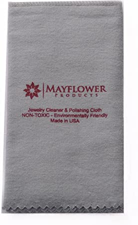 Mayflower Products Pro Size Polishing Cleaning Cloth |100% Cotton| Made in USA for Gold Silver and Platinum Jewelry watch coins |Non Toxic Tarnish Remover Cleaner |100% Cotton Large Cloth| Keep Jewelry Clean and Shiny