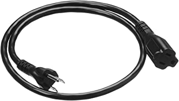 AmazonBasics Extension Cord - 3 feet - US - Black (Renewed)