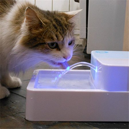 1.8L LED   UV Sterilization Automatic Pet Water Fountain 12V Pet Waterer Safe Drinking Filter Bowl for Dogs Cats