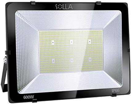 SOLLA 600W LED Flood Light, IP66 Waterproof, 48000lm, 3300W Equivalent, Super Bright Security Light, 6000K Daylight White, Exterior Lighting Outside Floodlight LED Stadium Light Spotlight Wall Light