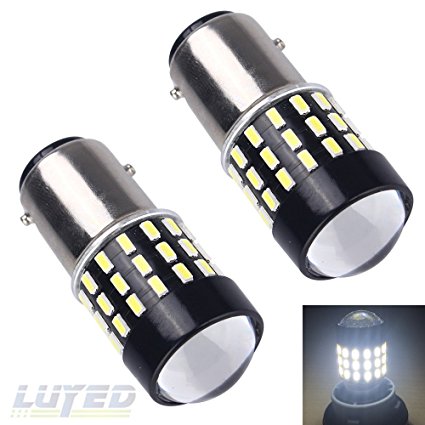 LUYED 2 x 650 Lumens Super Bright 1157 3014 54-EX Chipsets 1157 2057 2357 7528 LED Bulbs Used For Turn Signal Lights,Tail Lights,Xenon White