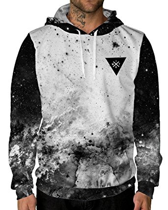 INTO THE AM Long Sleeve Lightweight All Over Galaxy Print Hoodie Sweatshirts