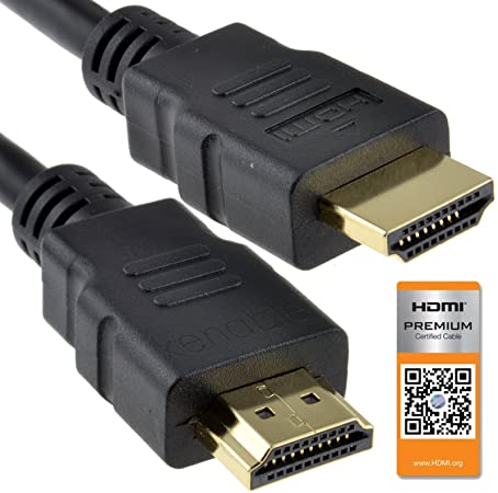 kenable Certified HDMI 2.0 4K 2K 60Hz UHD HDR 18Gbps Premium Cable Black 1m (~3 feet)