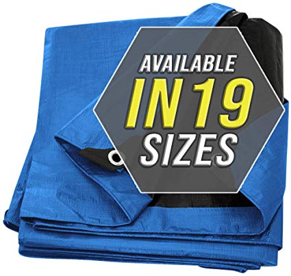 Tarp Cover Blue Waterproof 9x12 Great for Tarpaulin Canopy Tent, Boat, RV Or Pool Cover!!! (Standard Poly Tarp 9'X12')