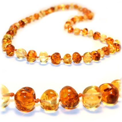 The Art of Cure Baltic Amber Teething Necklace Unisex 1x1 - Anti-inflammatory Drooling and Teething Pain Reduce Properties - 100 Authentic Certificated Baltic Jewelry with the Highest Quality Guaranteed Easy to Fastens with a Twist-in Screw Clasp Mothers Approved Remedies