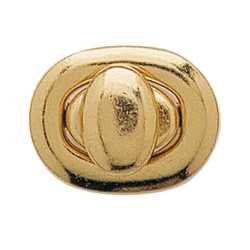 Bag Clasp Small Oval Brass Plated