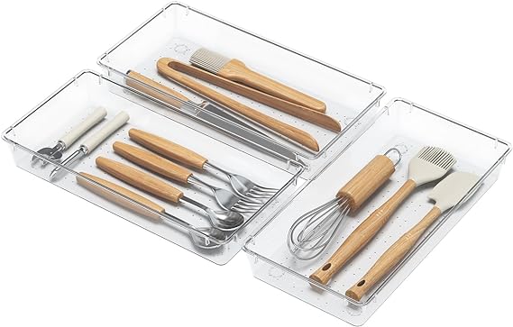 Lifewit Silverware Drawer Organizer, Expandable Utensil Tray for Kitchen, Adjustable Flatware and Cutlery Holder