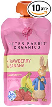 Peter Rabbit Organics Strawberry and Banana Snacks, 4 Ounce (Pack of 10)