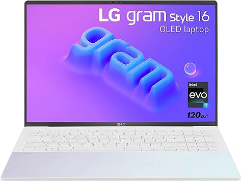 LG gram Style 16” OLED Laptop, Intel 13th Gen Core i7 Evo Platform, Windows 11 Home, 32GB RAM, 1TB SSD, Dynamic White (Renewed)