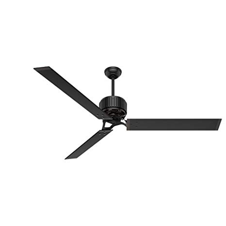 Hunter Fan Company 59136 Industrial 72" Ceiling Fan with 6 Aluminum Blades, Matte Black, Brass