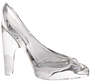 Cratone Glass Slipper Crystal Bowknot Shoes Ornament Wedding Decor Party Favor Candy Holder Clear Heels Figurines Birthday Gift Ceremony 17x14x11.5CM