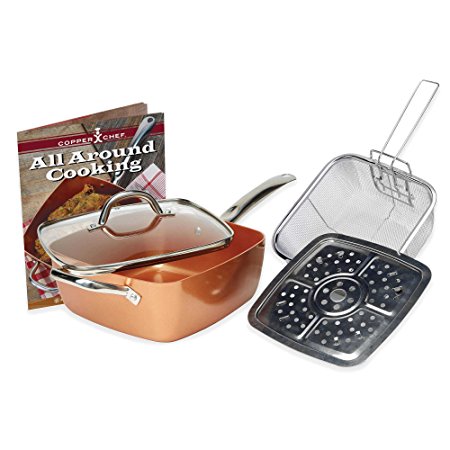 Copper Chef 5-Piece Deep 9.5-Inch Square Pan Set by Copper Chef